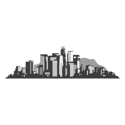 Los Angeles Skyline Silhouette Transparent PNG