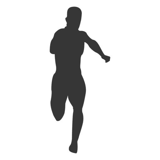 Male athlete running silhouette