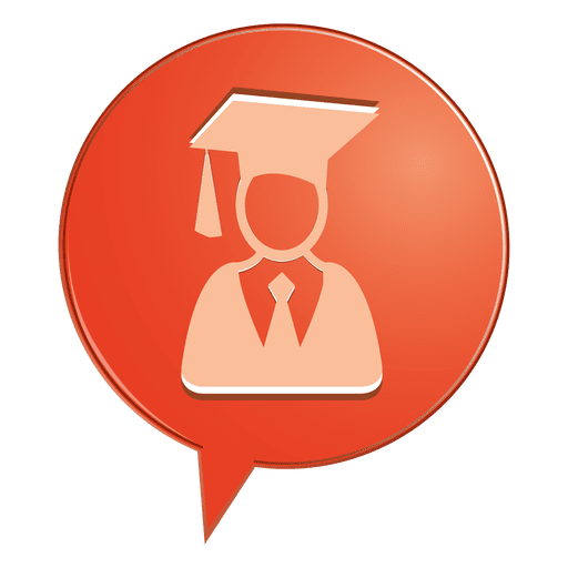 Male graduate bubble icon PNG Design