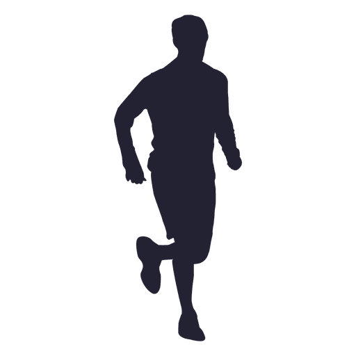 Male marathon running silhouette
