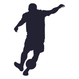 Male playing soccer silhouette PNG Design
