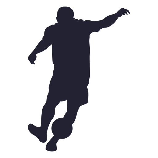 Male playing soccer silhouette PNG Design