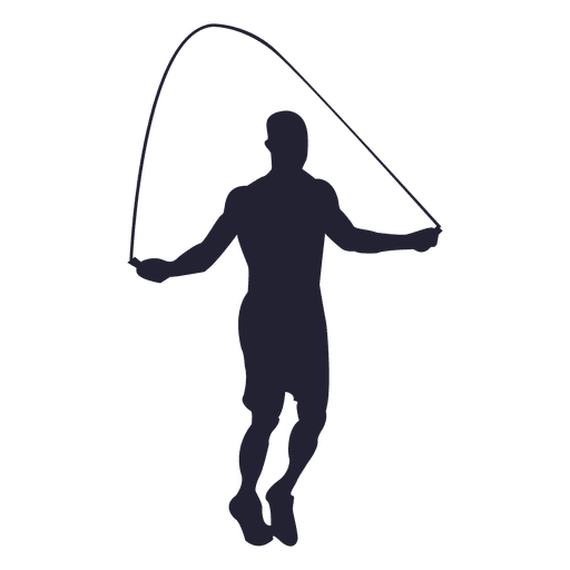 Silueta de salto de cuerda masculino 4 Diseño PNG