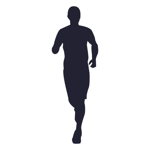 Male running marathon silhouette