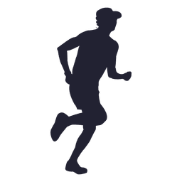 Man running with hat silhouette PNG Design