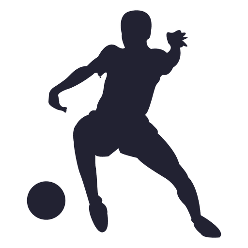 Männliche Fußballspielersilhouette PNG-Design