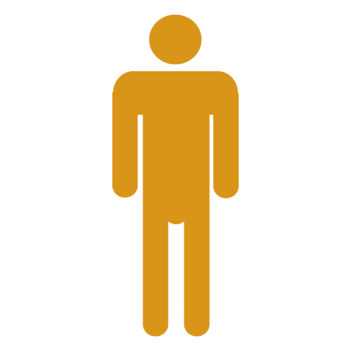 Infografik des männlichen gelben Symbols PNG-Design