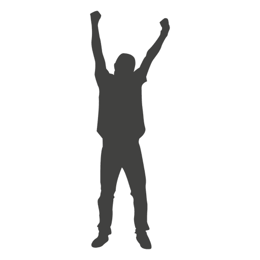 Homem celebrando silueta 1 Desenho PNG