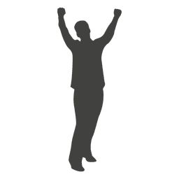Hombre celebrando silueta 3 Diseño PNG