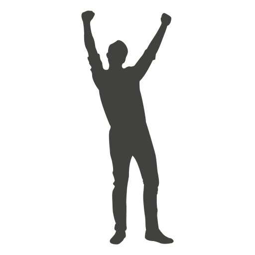 Man celebrating success silhouette PNG Design