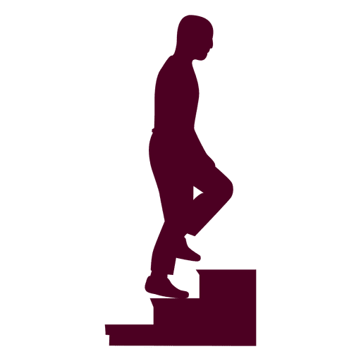 Homem escalando escadas silueta Desenho PNG