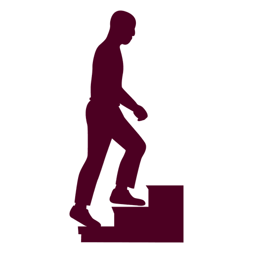 Man climbing stairs illustration