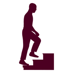 Guy Climbing Stairs Silhouette Sequence