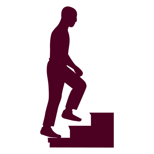Guy Climbing Stairs Silhouette Sequence PNG Design