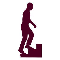 Man climbing stairs sequence silhouette in red Transparent PNG