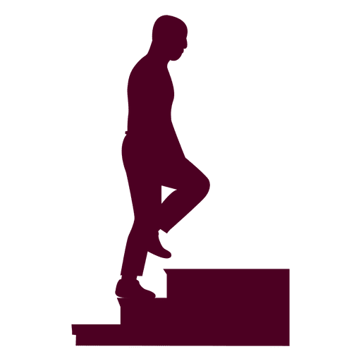 Bald Guy Climbing Stairs Sequence 6 PNG Design