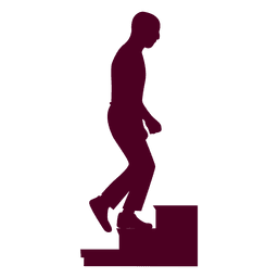 Guy climbing stairs silhouette PNG Design