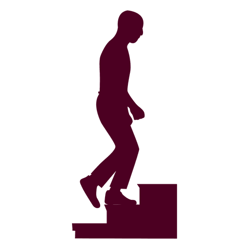 Guy climbing stairs silhouette PNG Design
