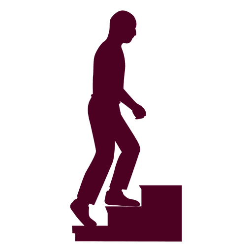 Bald Guy Climbing Stairs Sequence 9 PNG Design