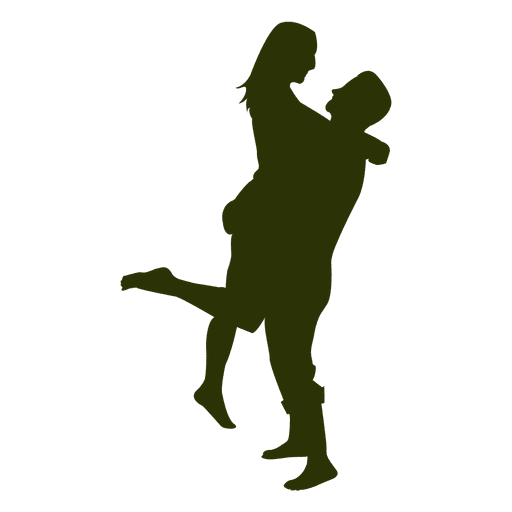 Man picking woman silhouette PNG Design