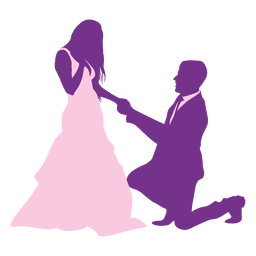 Hombre proponiendo mujer Diseño PNG