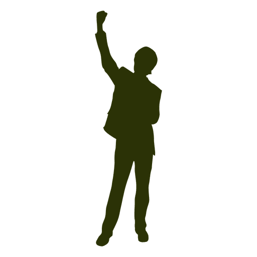 Hombre levantar la mano silueta Diseño PNG