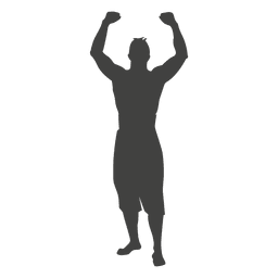 Man raising hands silhouette PNG Design