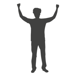 Homem levantando as mãos silhueta 1 Desenho PNG