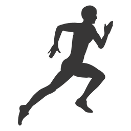 Man running hard silhouette