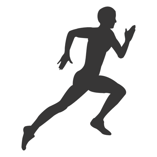 Homem correndo forte silhueta