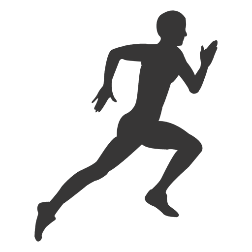 Man running hard silhouette PNG Design