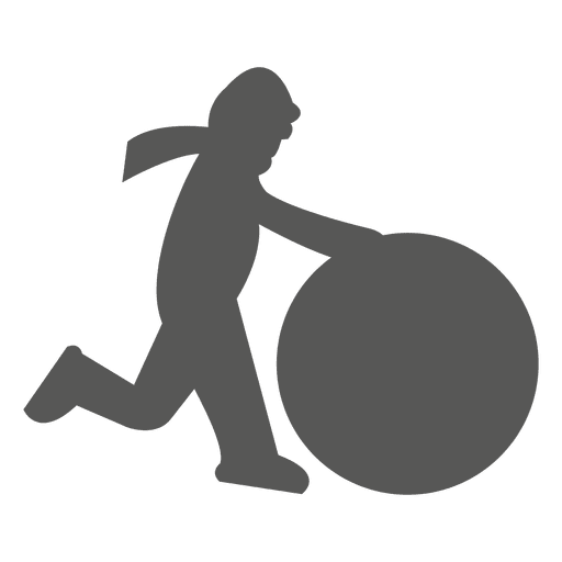 Hombre corriendo con icono de bola Diseño PNG