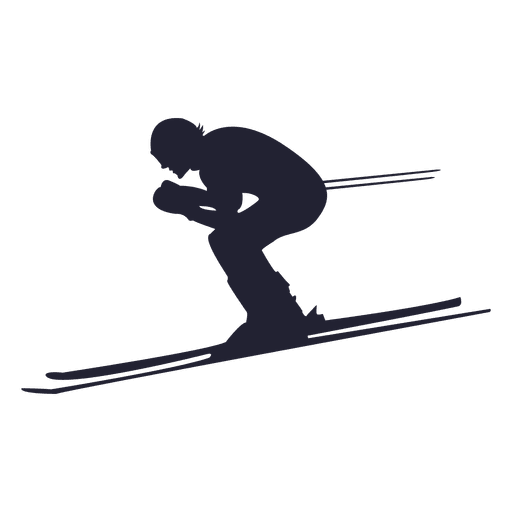 Homem esquiando silueta Desenho PNG