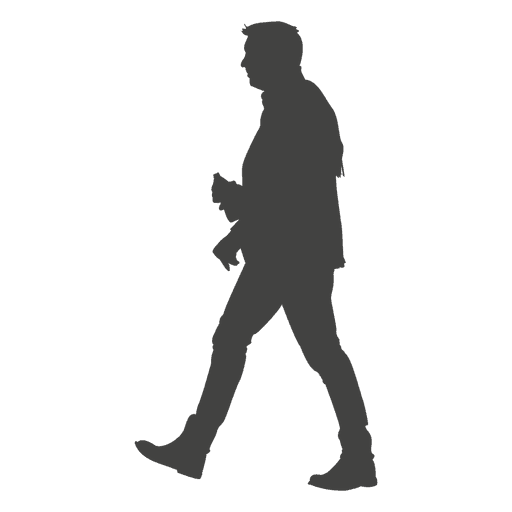 Hombre caminando silueta 11 Diseño PNG