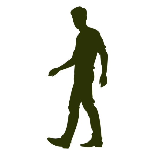 Hombre caminando y mirando la silueta
