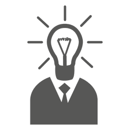 Man with idea bulb head PNG Design