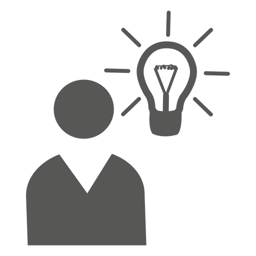 Man with idea bulb icon PNG Design