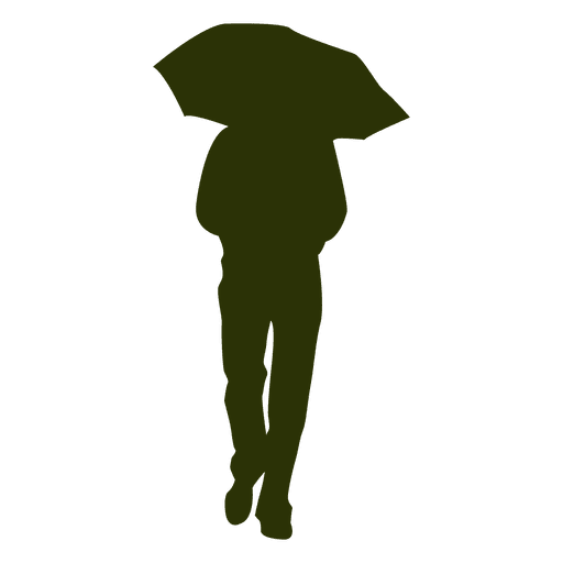 Man with umbrella silhouette PNG Design