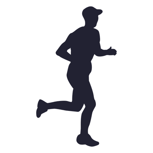 Marathon athlete silhouette PNG Design