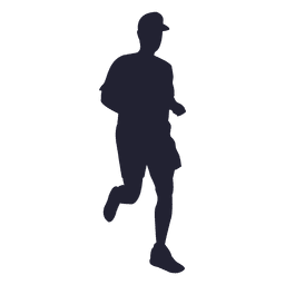 Silueta de niño corriendo maratón Diseño PNG