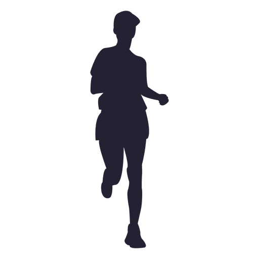 Marathon running female silhouette
