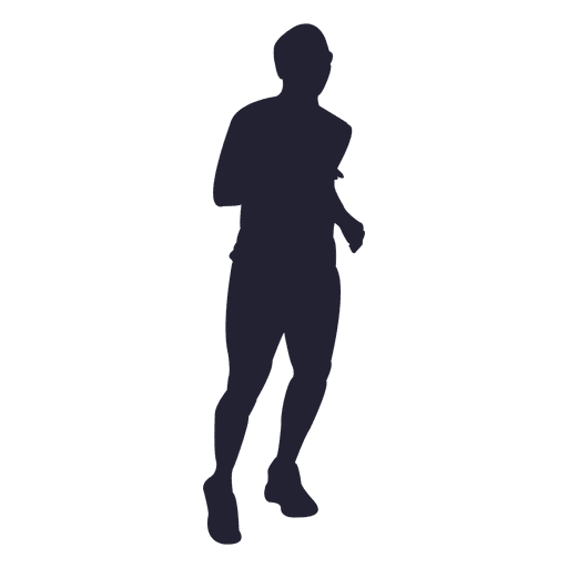 Marathon running male silhouette PNG Design