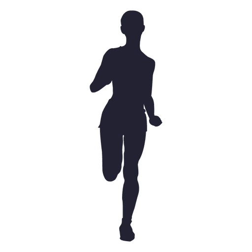 Silhueta de mulher correndo maratona Desenho PNG