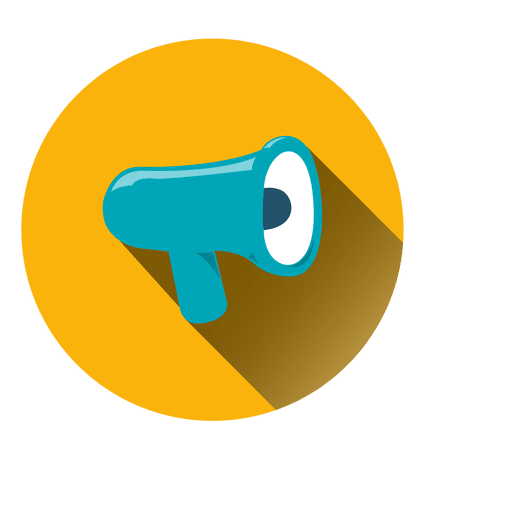 Megaphone circle icon yellow and blue PNG Design