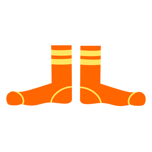 Mens orange Socken Cartoon PNG-Design