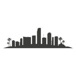 Silhueta de edifícios de Miami Desenho PNG