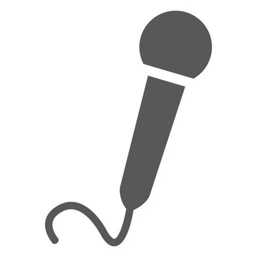 Icono plano de micrófono con cable Diseño PNG