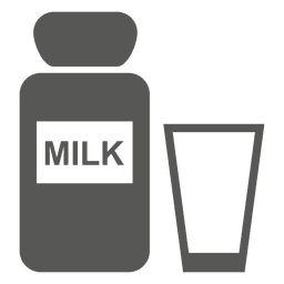 Icono de vidrio de botella de leche Diseño PNG