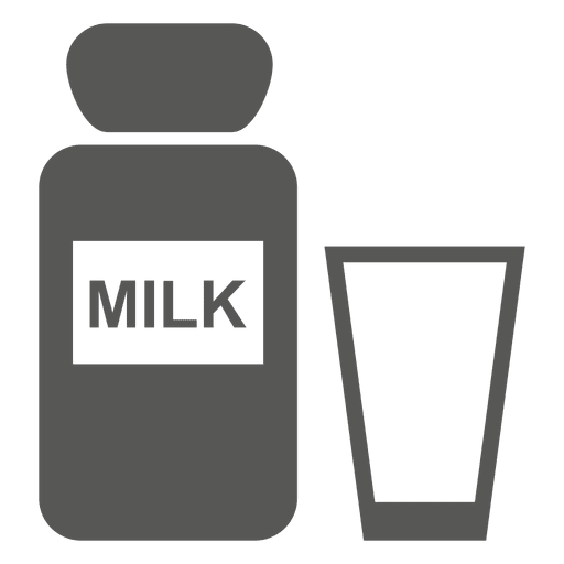 Icono de vidrio de botella de leche Diseño PNG