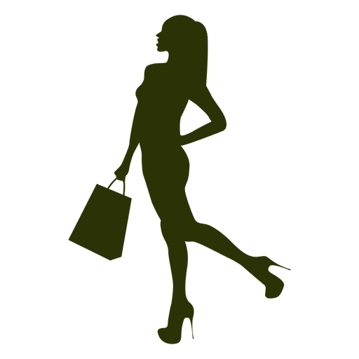Moderne Mädcheneinkaufssilhouette PNG-Design